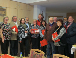 Jubilare von links: Inge Jabs, Rudolf Urbanger, Angelika Weikert ,Christian Nürnberger, Evi Werner, Lothar Trapp, Monika Dilfer, Friedemar Heinze, Heinz Henlich, Gerlinde Kotzur, Siegfried Müller und Reiner Kraußer