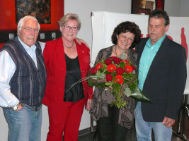 Ehrenvorsitzender Kurt Dilfer, OV-Vorsitzende Inge Jabs, Petra Fischer und Herbert Fischer
